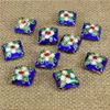 15mm Cube Cloisonne Beads Multi Colors Filigree Silver Blue Spacer Loose Beads For DIY Jewelry Bracelet Crafts & Charms Cloisonne Beads30pcs