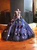 2017 Pretty Fairy Flower Girls Dress High Neck Långärmad 3D Floral APliques Girls Pageant Klänningar Härlig Handgjorda Blommor Födelsedag Klänning