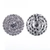 50 stks 25mm Ronde Strass Zilveren Knop Plaksteen Decoratie Kristallen Gespen Voor Baby Haaraccessoires