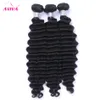 Indian Głębokie Fala Kręcone Dziewiczy Włosy Wyplata Wiązki Nieprzetworzone Surowe Indyjskie Głębokie Kręcone Remy Human Hair Extensions Wefts 3szt Lot Natural Color