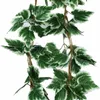 10pcllot Sztuczny duży liść biały winogron Ivy Liść Garland Rośliny winorośl Fake Foliage Flowers
