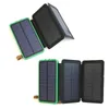 Portabel Solar Panel Power Bank 20000Mah uppladdningsbar extern batterifoppbar telefonladdare för iPhone Samsung HTC Sony LG