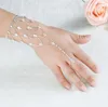 Chic Bridal Hand Armband Rhinestone Bridal Hand Harness Bangle Slav Chain Wedding Hand Armband Finger Ring Armband