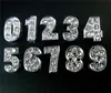 10pcs 8mm argento con numeri scorrevole del rhinestone di perline accessori fai da te domestico misura del Wristband del collare cintura strisce del telefono portachiavi