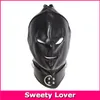 Sex Toys noir Faux cuir complet sexe capuche masque Latex fétiche Bondage capuche avec oeil bouche fermeture éclair sur mesure jeux pour adultes 17901