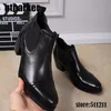 6.5CM High Increased Men Dress Boots Pure Black Ankle Boots Men Business Wedding Shoes Genuine Leather, big sizes 46