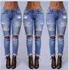 Hurtownie-boyfriend Hole Ripped Jeans Kobiety Spodnie Fajne Denim Vintage Proste Dżinsy Dla Dziewczyny Wysoka Talia Dorywczo Spodnie Kobieta Slim Dżinsy