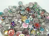 Ganze 50 Stück Lot gemischter Stil 18 mm Druckknopf Metral Strass Ingwer Snap Schmuck Sanps Chunk Button für Noosa Snaps Charm Br229d