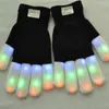100 stks / 50 paren Nieuwe LED Zwart + Wit Handschoenen Knipperende Handschoenen Gloed LED Licht omhoog Rave Glove Glow Light Finger Handschoenen Party Props