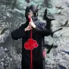 Uchiha itachi cosplay kostymer akatsuki kappa japanska anime naruto kläder dator broderi anime kostymer röd moln kappa