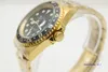 Men's 116713 Watch Gold Case Glidelock Strap Ceramic Ring Sapphire Crystal Black Three hands calendar 40mm294p