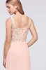 NEW! Illusion Front Slit V-Neck Lace and Chiffon Bridesmaid Dress W11104 Wedding Party Evening Formal Gowns