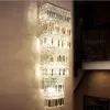 ردهة مشروع ضوء الجدار الكريستال الفاخر أدى مشروع فندق كبير كريستال الجدار مصباح غرفة المعيشة الشمعدان فيلا بنتهاوس الطابق الممر الإضاءة LLFA