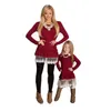 Mãe e filha roupas família combinando vestidos de natal para menina lace saia do bebê outfit meninas caem moda crianças traje qzzw021