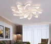 Oberflächenmontierte moderne LED-Deckenleuchten Kronleuchter für Wohnzimmer Schlafzimmer Weiß / Schwarz Kronleuchter Acryl Lampenschirm Lampen Beleuchtung