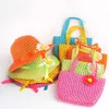 Bel cappuccio di fiori di girasole Bambini per bambini Sunhat Baby Girls Casual Beach Sun Sun Hat + Borsa paglia 2 pz / set per bambini 9 colori C1938