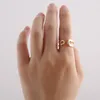 Whole 10pc Lot Funny Big Safety Pin Ring Adjustable Rings Gold Silver Rose Gold Plated Simple Jewelry For Women EFR0802259