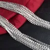 Man woman Necklace 925 silver plating 2mm Sideways chain Necklace 16inch/18inch/20inch/22inch/24inch/26inch/28inch/30inch