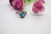 Charm ring 925 sterling silver inlaid with blue topaz ring. The first choice for a beautiful lady