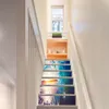 Autocollant mural d'escalier 3D, 10styles, décoration de maison, thème de paysage de rivières, autocollant de décor de thème de soleil, cascade de mer, papier peint Mayitr, DIY bricolage