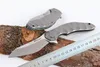 DHL Shipping High End Flipper Folding Knife D2 Satin Blade CNC TC4 Titaniumn Alloy Handle Ball Bear Knives EDC Tools