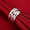 Whole 925 Sterling Silver Plated Fashion Braided ring - Opening Jewelry LKNSPCR022236x