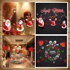 50*70cm Merry Christmas Snow Reindeer Santa Claus Snowman Wreath Tree Shop Window Wall Stickers Static Sticker Vinyl Decal Xmas Decor