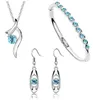 18K wit vergulde schattige Oostenrijkse kristallen ketting oorbellen armband sieraden sets voor vrouwen goedkope sieraden sets