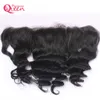 Peruano onda solta base de seda renda frontal fechamento virgem cabelo humano pré-selecionado 13x4 orelha a orelha meio três partes fechamento de renda4557291