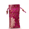 Lengthen Rich Flower Small Gift Bag Drawstring Silk brocade Packaging Pouches Wooden Comb Jewelry Beads Necklace Bracelet Storage Pocket