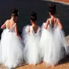 لطيف Bateau White Flower Girls Dresses with Sash Half Sleeves Lace Tulle Kids Cheap Wedding Dresses Custom Made2668
