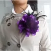 Venta al por mayor- Broche de plumas de flores Accesorios para el cabello Ramillete de boda Broches grandes para mujeres y hombres Broches Joyería Moda Rooch 2XZ12 Pines,