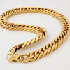 Homens Franco Miami Cuban Link Chains Colar de Alta Polido Titanium Aço Jóias Ouro Prata 60cm * 1.7cm