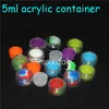 Clear plastic acrylic e liquid case wax holder box 5ml mini acrylic bho jars silicone jars dab wax vaporizer oil container silicon5117639