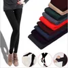 10 pçs barato feminino velo preto moda engrossar inverno elástico soild magro leggings casual atacado tornozelo-comprimento legging de malha