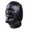 Sex Toys Copricapo con bocca Ball Gag BDSM Erotic Leather Sex Hood per uomini Giochi per adulti Sex SM Mask For Couples