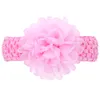 Baby Girls Pałąk Duży Szyfonowe Kwiaty Dzieci Dzieci Bow Włosy Akcesoria Szerokie Elastyczne Szydełka Hollow Headbands Noworodka Hairbands Kha176