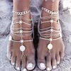 Punk Vintage Retro Metal Coin Multilayer Fringe Tassel Chain Anklets Styles Foot Beach Jewelry for Feet Gold Silver