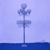 tall and large 9 arms wedding centerpieces candelabra for wedding table Crystal candelabra with glass holder and flower