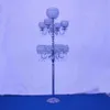 Wysokie i duże 9 ramion Centerpieces Ślubne Candelabra do ślubu Crystal Candelabry ze szklanym uchwytem i kwiatem