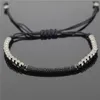 Atacado-1PC Moda ANIL ARJANDAS MICRO PEVE CZ CHZ Pulseiras Masculinas Famosas Trendy Trançado Beads Macrame Braceletes Jóias