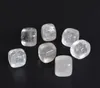 7 pieces Natural Tumbled Clear Quartz Carved Cube Crystal Reiki Healing Semi-precious Stones with a Free Pouch