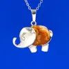 Elephant Hangers Ketting Ketting Natuurlijke Gem Stone Crystal Pendant Lapis Lazuli Opal enz. Pendulum Charms Reiki Sieraden