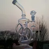 Oil Rigs Recycler water pipe High quality HourGlass bong Hybrid Two function Hand make glass art built in claim catchers joint 14.4mm