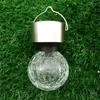 solar battery operated led ball light colour chaning LED Crackle Glass Hanging Lights outdoor for yard holiday decoration