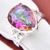 2017 Hot Sale Promotion Women's Simple and generous Mystic Topaz 925 Sterling Silver Finger Rings Jewelry R0567
