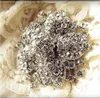 Broche en cristal strass clair plaqué argent, look victorien, broche vintage