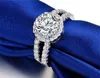 YHAMNI Echt Solide 925 Silber Hochzeit Ringe Schmuck für Frauen 2 Karat Sona CZ Diamant Verlobungsringe Zubehör XMJ5107220844