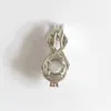 18kgp Infinity Symbol Locket Cages, Infinite Note Style Pearl Gem Bead Cur Pendant, DIY Fashion Smycken Making Mountings