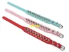 100 pçs / lote transporte Rápido de Couro Ajustável Rivet Spiked Cravejado de Estimação Filhote de Cachorro Dog Collar Neck Strap 9 cores